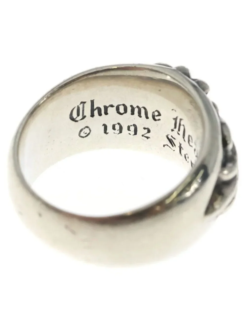 Chrome Hearts Flrl Floral Cross Ring Silver